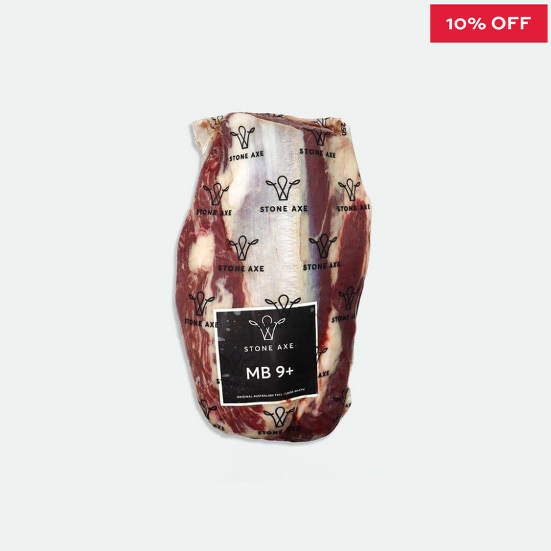 Fullblood Wagyu Chateaubriand Marble Score 9+ Stone Axe