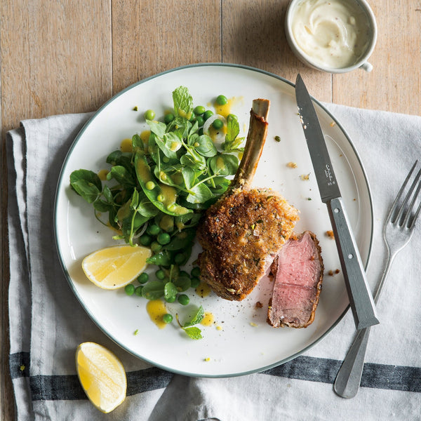 Crumbed Veal Cutlets with Pea Salad Vic's Meat