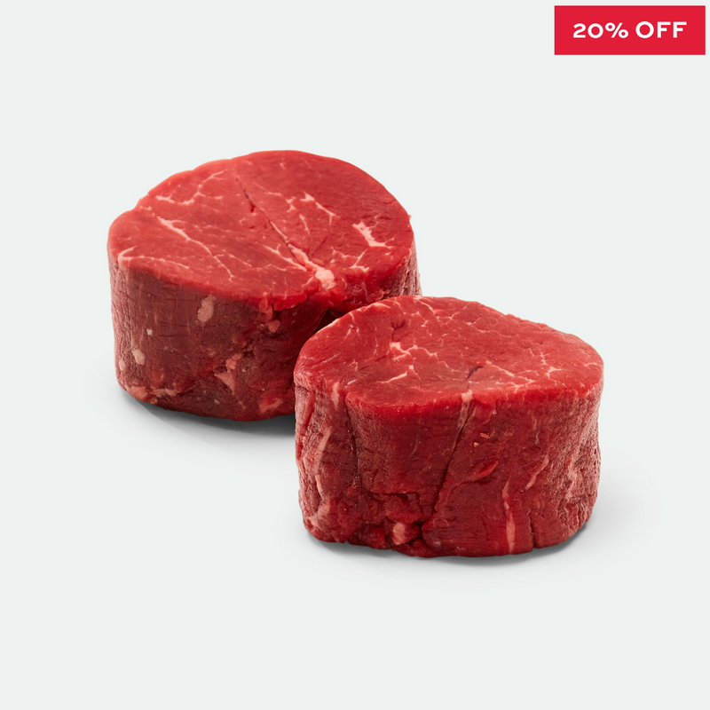 Beef Eye Fillet Steaks Centre Cut Grass Fed - 220g x 2 Pieces