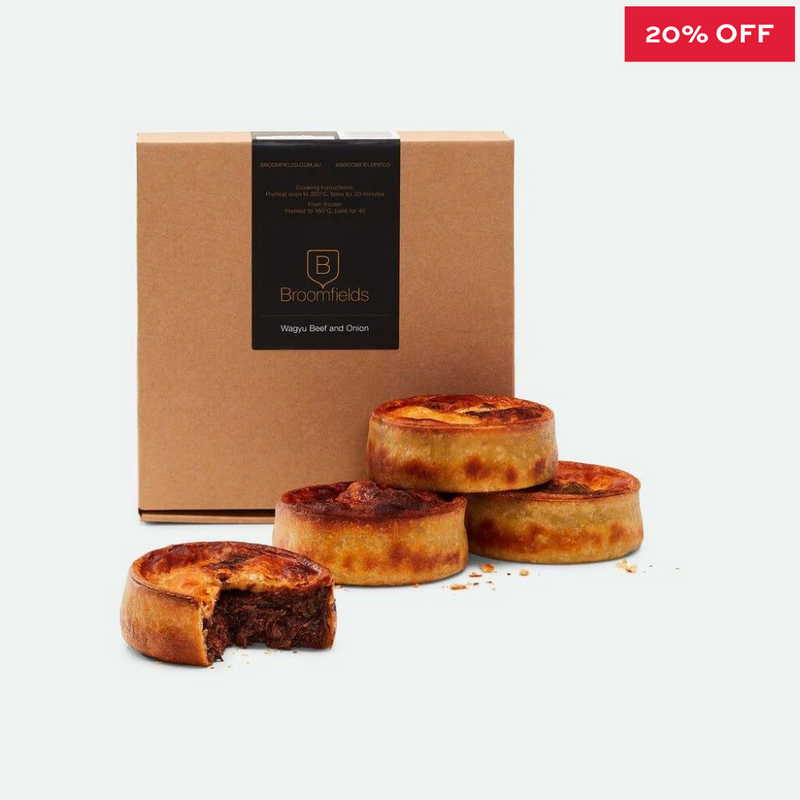 Traditional Fullblood Wagyu Beef & Onion Pie Vic's x Broomfields - 2 Pieces