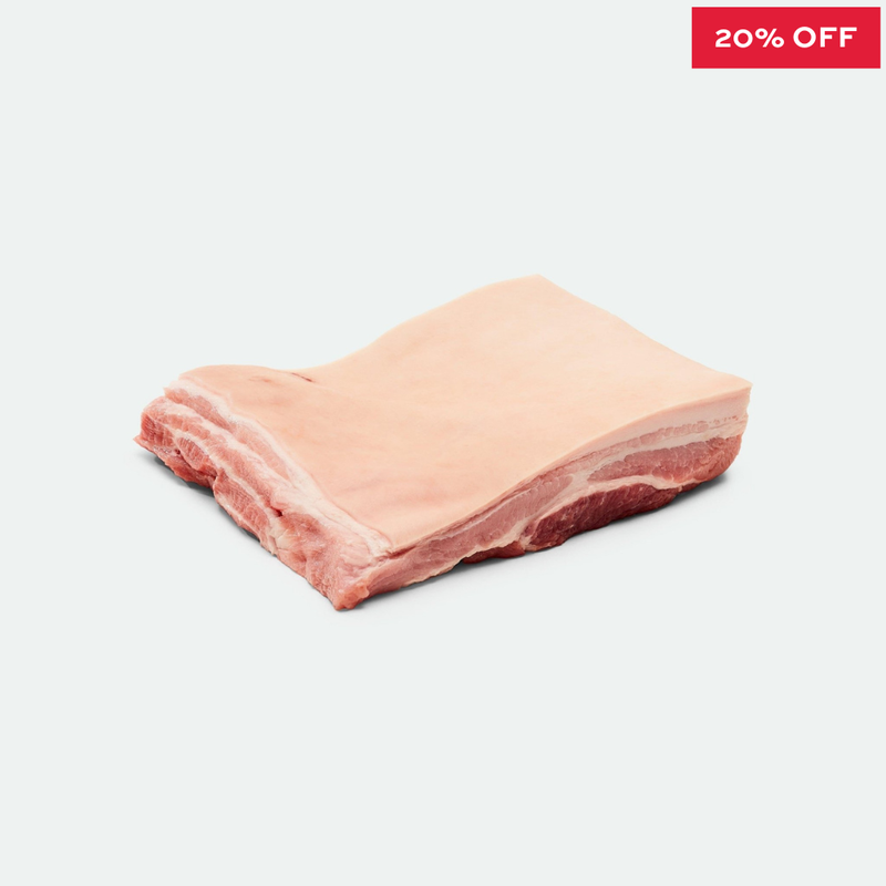 Pork Belly Boneless Rind On - 1kg