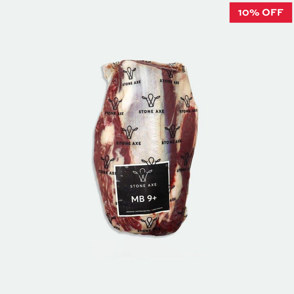 Fullblood Wagyu Chateaubriand Marble Score 9+ Stone Axe