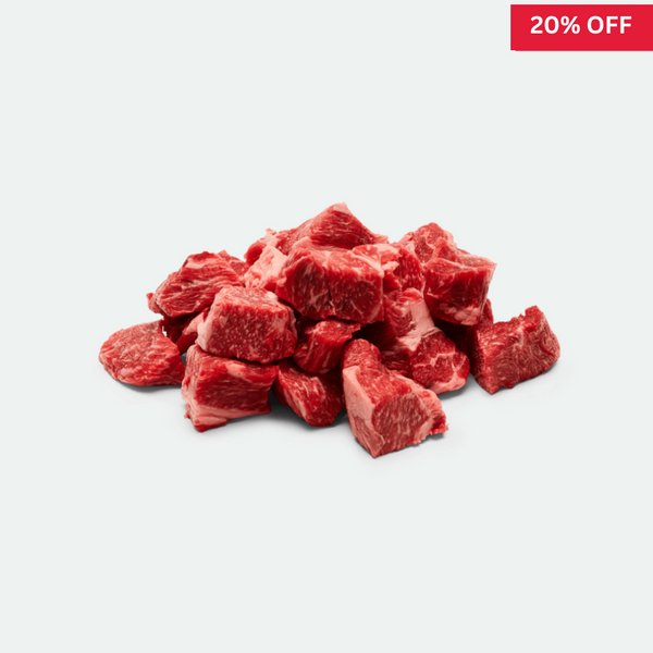 Fullblood Wagyu Braising Beef Diced Marbling Score 9+ Stone Axe - 500g