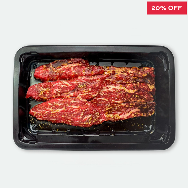 Beef Yakiniku (Tri Tip) Marinated Marbling Score 2 + Black Onyx Lockyer Valley - 440g