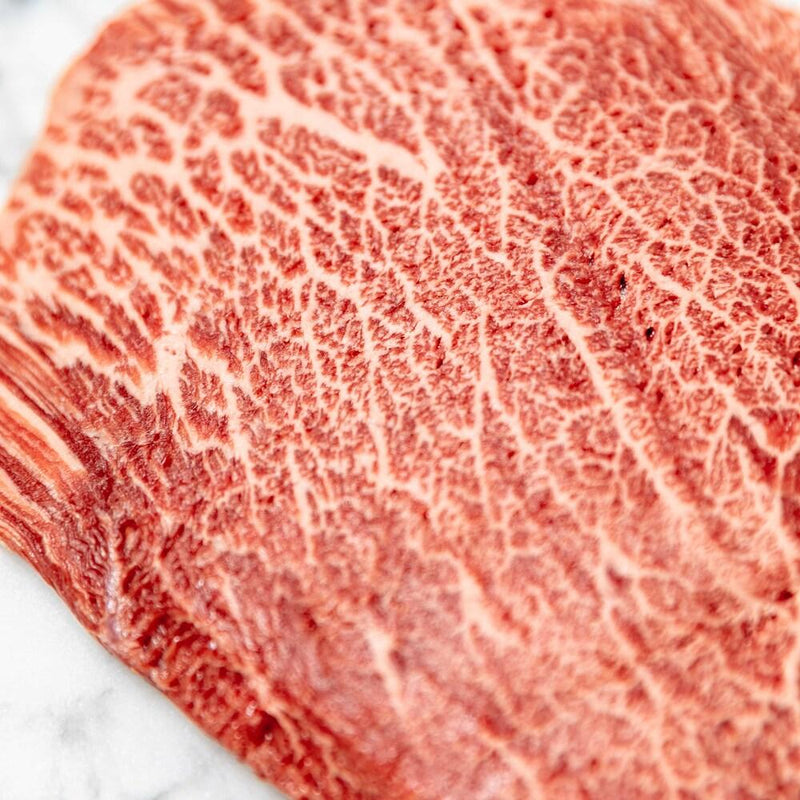 Fullblood Wagyu Flat Iron Steak Stone Axe Marble Score 9+ - 500g Map 60mm Vic's Meat 