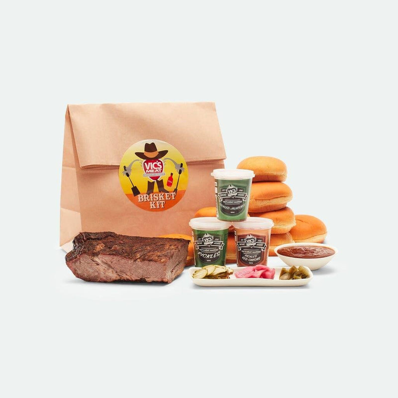 Delicious B.Y.O.B.B - BUILD YOUR OWN BRISKET BURGER Kit (Feeds 6) - Vic's Meat