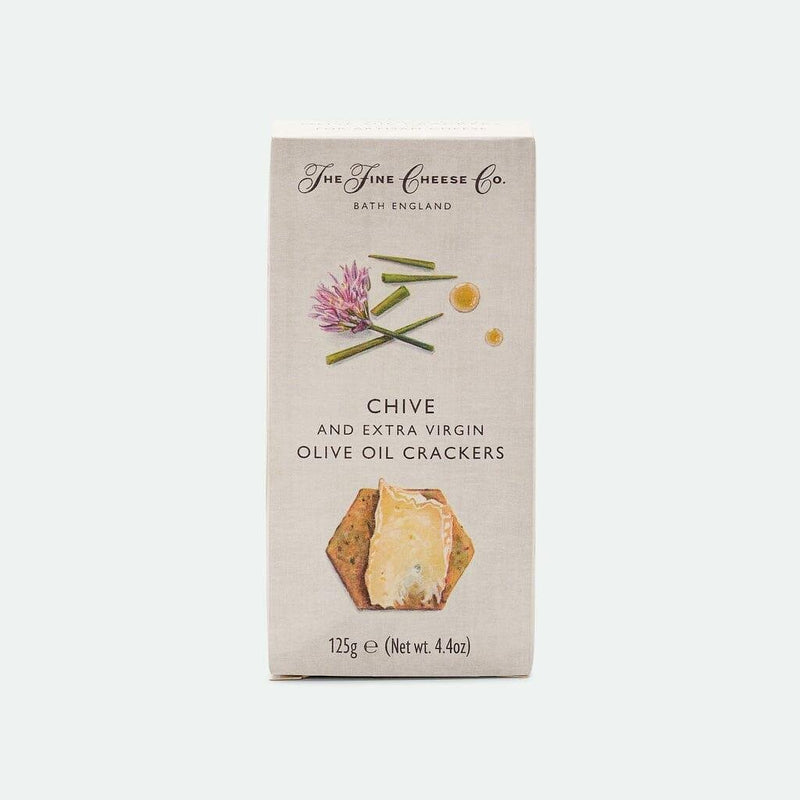 Delicious Chive and Extra Virgin Olive Oil Crackers The Fine Cheese Company - 125g - Vic's Meat