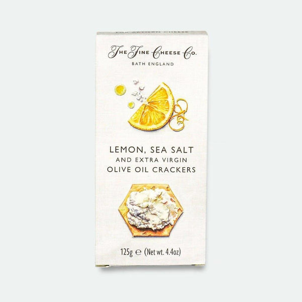 Delicious Lemon, Sea salt and Extra Virgin Olive Oil Crackers The Fine Cheese Company - 125g - Vic's Meat