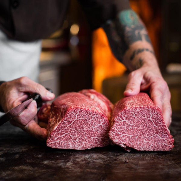 Miyazaki Japanese A5 Wagyu Eye Fillet Whole Marble Score 12 Vic's Meat 